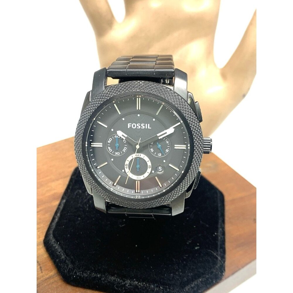 Fossil Men's Watch FS4552 Quartz Chronograph Black Dial Stainless Steel 45mm